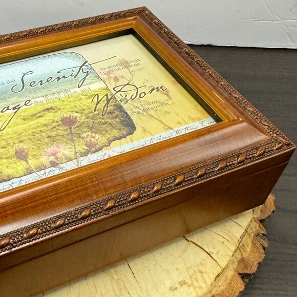 Woodgrain Musical Photo Jewelry Box by Cottage Garden plays How Great thou Art - Picture 6 of 9